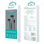 Devia M1 Metall kablede USB-C-øretelefoner - svart