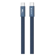 Devia Ultra3 USB-C-kabel i flatt metallflettet design, 240W - 1.5m - blå