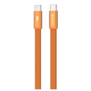 Devia Ultra3 USB-C-kabel i flatt metallflettet design, 240W - 1.5m - oransje