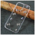 Diamantinnredning iPhone 13 Mini TPU-deksel - Sommerfugler