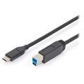 Digitus USB-C/USB-B 3.0 Tilkoblingskabel - 1.8m - Svart