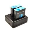 Dobbel batterilader for GoPro Hero 9/10/11/12 - Svart