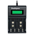 Doublepow DP-UK95 Multifunksjonell Rask USB Batterilader - 4x AA/AAA, 2x 9V