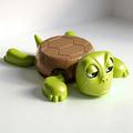 Dowmoo 3D Eyes - Morsom skilpadde-underlag - Grønn / brun
