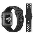 Dual-Color Apple Watch Series 9/8/SE (2022)/7/SE/6/5/4/3/2/1 Silikon Sportsreim - Svart