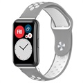 Dual-Color Huawei Watch Fit Silikon Sportsreim - Grå / Hvit