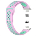 Dual-Color Huawei Watch Fit Silikon Sportsreim - Rosa / Cyan