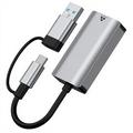 USB-C/USB 3.0 til RJ45 Gigabit Ethernet-adapter med to grensesnitt - kompakt Plug & Play LAN-omformer