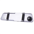 Dual Lens Vidvinkel Full HD Speil Dashbordkamera & HD Ryggekamera