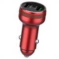 Dobbel USB Warp Billader GX739 - 65W - Rød