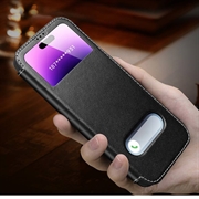 iPhone 16 Pro Max Læretui med dobbel visning og flipp - Brun