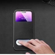 iPhone 16 Pro Max Læretui med dobbel visning og flipp - Rød