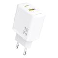 Dudao A27 MaxC 35W GaN-vegglader med USB-C-kabel - hvit
