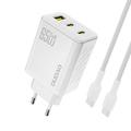Dudao A29C 65W GaN-vegglader med USB-C-kabel