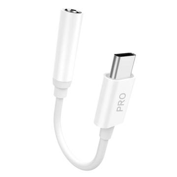 Dudao L16CPro USB-C til 3.5mm lydadapter - hvit