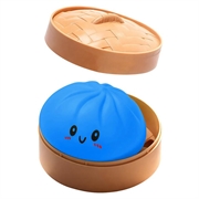Squishy-leketøy mot stress i form av en dumpling med dampkoker-eske - Blå