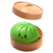 Squishy-leketøy mot stress i form av en dumpling med dampkoker-eske - Grønn