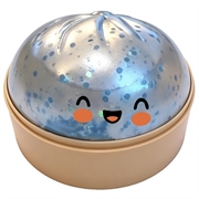 Squishy-leketøy mot stress i form av en dumpling med dampkoker-eske - Lyseblå