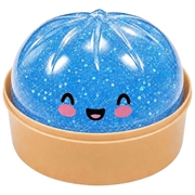 Squishy-leketøy mot stress i form av en dumpling med dampkoker-eske - Lyseblå