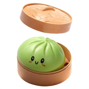 Squishy-leketøy mot stress i form av en dumpling med dampkoker-eske - Lys grønn