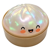 Squishy-leketøy mot stress i form av en dumpling med dampkoker-eske - Perlehvit