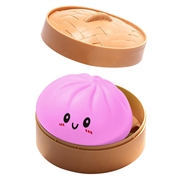 Squishy-leketøy mot stress i form av en dumpling med dampkoker-eske - Lilla