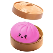 Squishy-leketøy mot stress i form av en dumpling med dampkoker-eske - Lilla