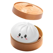 Squishy-leketøy mot stress i form av en dumpling med dampkoker-eske - Hvit