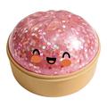 Squishy-leketøy mot stress i form av en dumpling med dampkoker-eske - rosa