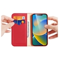 Dux Ducis Hivo iPhone 14 Lommebok-deksel I Lær - Rød
