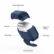 AirPods Pro 3 Dux Ducis Pecs Etui med stativ og krok i aluminium - Blå