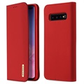 Dux Ducis Wish Samsung Galaxy S10+ Lommebok-deksel I Lær - Rød