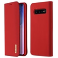 Dux Ducis Wish Samsung Galaxy S10 Lommebok-deksel I Lær - Rød