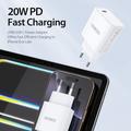 Duzzona T11 20W USB-C PD mini-vegglader - EU-stikkontakt - hvit