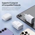 Duzzona T11 20W USB-C PD mini-vegglader - EU-stikkontakt - hvit