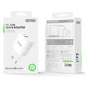Duzzona T12 30W PD hurtiglader til veggmontering - USB-C/USB-A, EU-stikkontakt - hvit