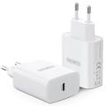 Duzzona T3 20W USB-C PD hurtiglader til veggmontering - EU-stikkontakt - hvit