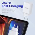 Duzzona T3 20W USB-C PD hurtiglader til veggmontering - EU-stikkontakt - hvit