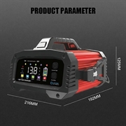 E-FAST TK-2500 Automatisk Batterilader - 25A - Lion, LiFePO4, AGM GEL, Blysyre, 12V/24V - Svart / Rød
