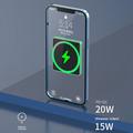 E30 10000mAh 15W trådløs lading PD + QC 20W magnetisk absorbert powerbank ekstern batteripakke telefonlader - blå