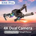 E88 sammenleggbar drone Luftfoto HD Quadrocopter RC-fly med høydeholder og 4K dobbeltkameraer - Svart