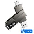 EAGET CF33 2-i-1 USB 3.2 Type-A/USB-C-minnepinne – 128 GB – svart
