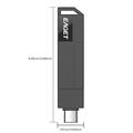 EAGET CF33 2-i-1 USB 3.2 Type-A/USB-C-minnepinne – 128 GB – svart
