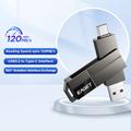 EAGET CF33 2-i-1 USB 3.2 Type-A/USB-C-minnepinne – 128 GB – svart