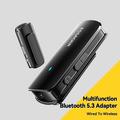 ESSAGER ES-BT09 Multifunksjonell Bluetooth-adapter Bærbar kablet til trådløs BT5.3 Lavalier-omformer med mikrofonstøtte