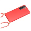 Saii Eco Line Samsung Galaxy S21 5G Deksel med Stropp - Rød