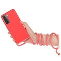 Saii Eco Line Samsung Galaxy S21 5G Deksel med Stropp - Rød