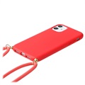Saii Eco Line iPhone 11 Biologisk Nedbrytbart Deksel med Stropp - Rød