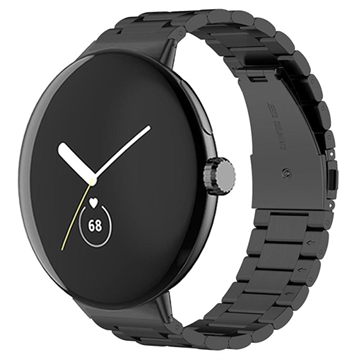 Elegant Google Pixel Watch Reim i Rustfritt Stål - Svart
