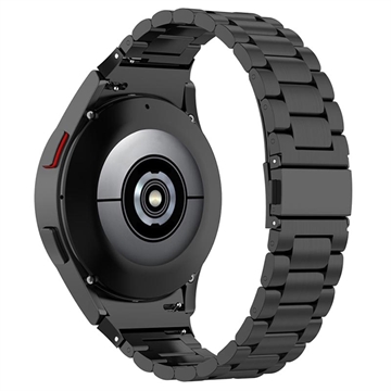Elegant Samsung Galaxy Watch4/Watch4 Classic/Watch5/Watch6/Watch FE/Watch7 Reim i Rustfritt Stål - Svart